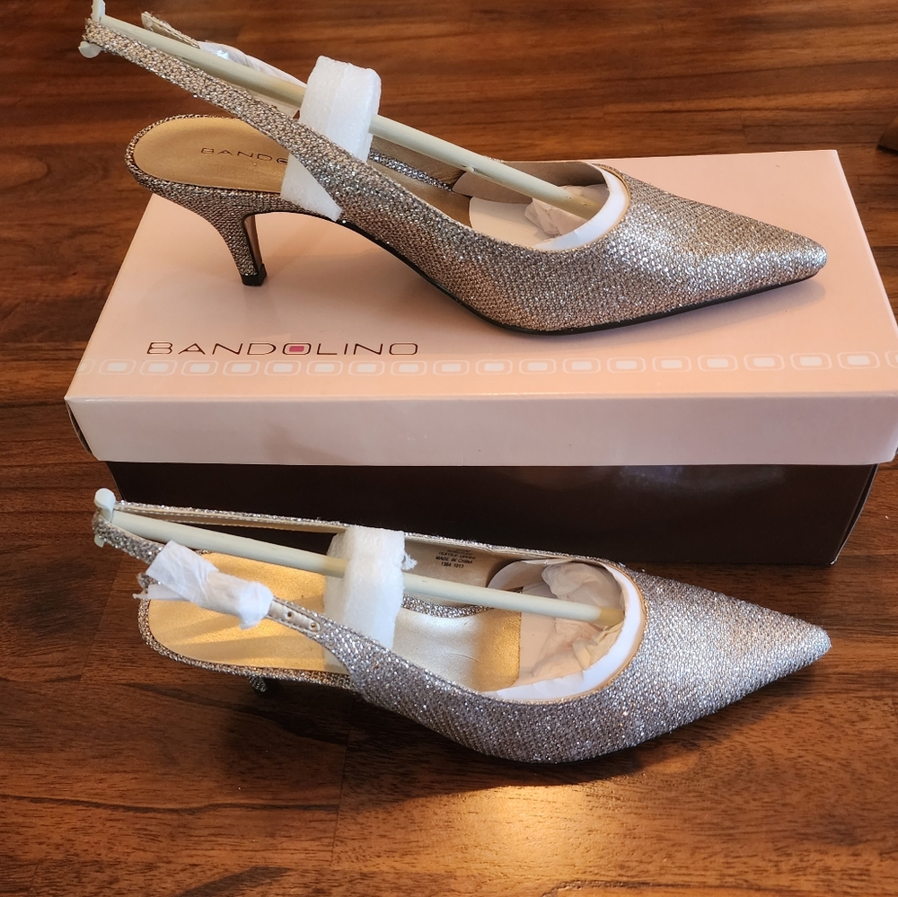 Bandolino Gold Slingback Kitten Heel